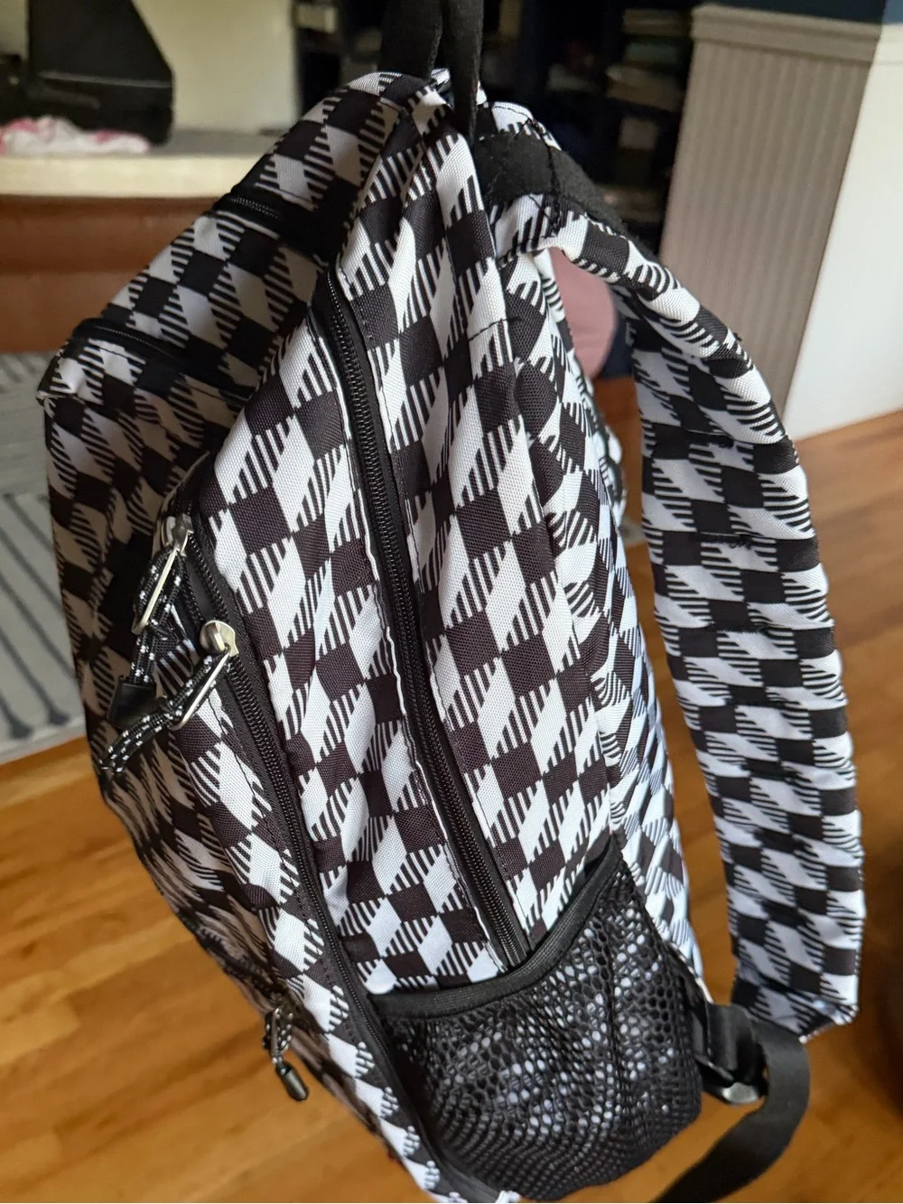 STATE Black & White Geometric Houndstooth Backpack